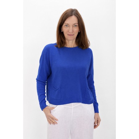 Amazing Woman Jodie Blusa Blue Front Pocket Supersoft Knit Jumper - Blue