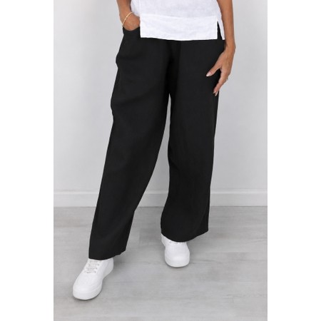 Amazing Woman Orla Black Long Linen Trouser - Black