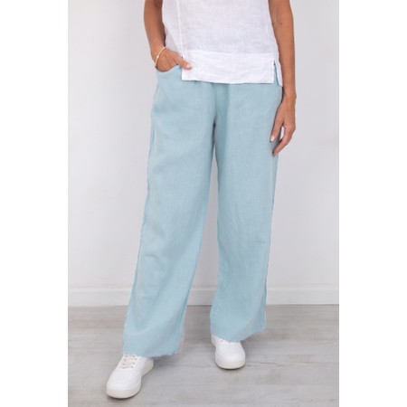 Amazing Woman Orla Long Linen Trouser - Blue