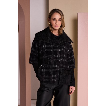 Naya Naya Check Contrast Pocket Jacket - Black