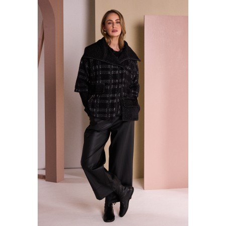Naya Naya Check Contrast Pocket Jacket - Black