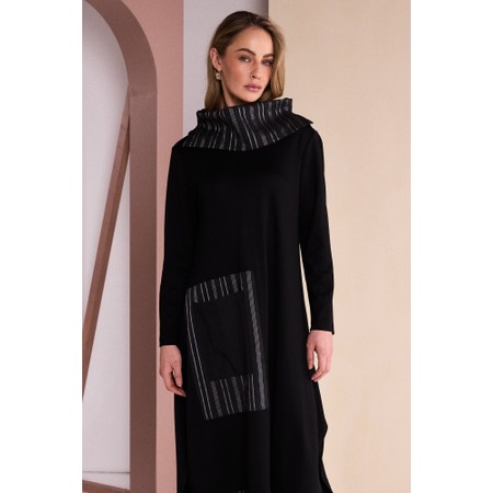 Naya Naya Contrast Stripe Detail Dress - Black