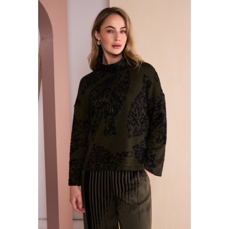 Naya Naya Thyme Flocked Printed Knit Jumper - Black