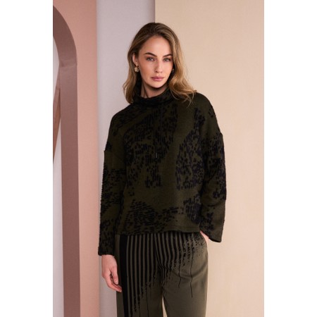 Naya Naya Thyme Flocked Printed Knit Jumper - Black