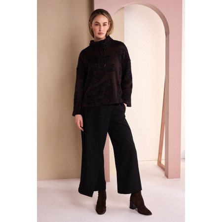 Naya Naya Choko Flocked Printed Knit Jumper - Black