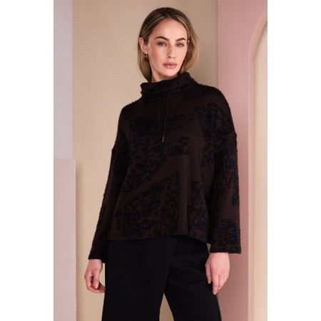 Naya Naya Choko Flocked Printed Knit Jumper - Black