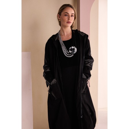 Naya Naya Hooded Mesh Detail Coat - Multicoloured