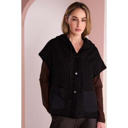 Naya Naya Jacquard Hooded Waistcoat - Black