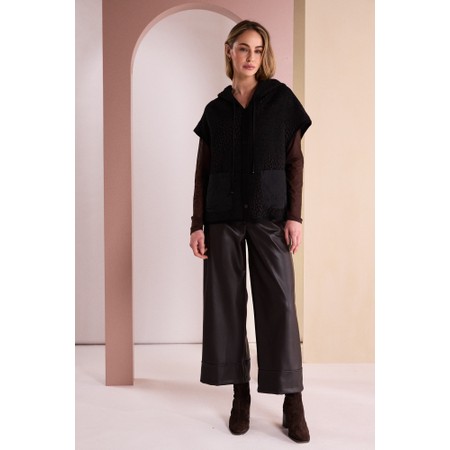 Naya Naya Jacquard Hooded Waistcoat - Black