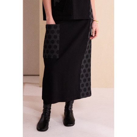 Naya Naya Jacquard Spot Panel Skirt - Black