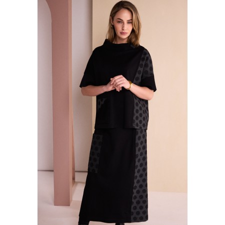 Naya Naya Jacquard Spot Panel Skirt - Black