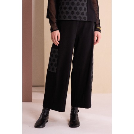 Naya Naya Jacquard Spot Wide Leg Trouser - Black
