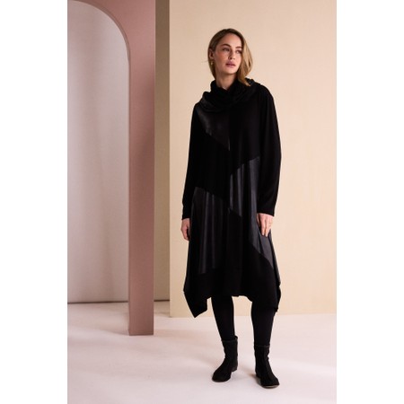 Naya Naya Black Leatherette Detail Dress - Black