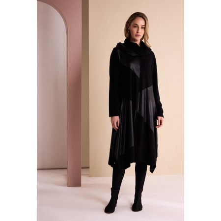 Naya Naya Black Leatherette Detail Dress - Black
