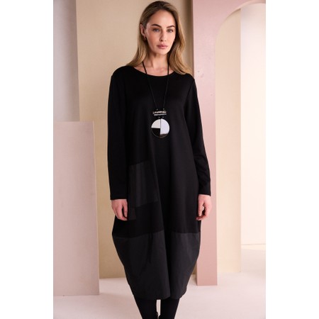 Naya Naya Black Contrast Dress With Necklace - Black