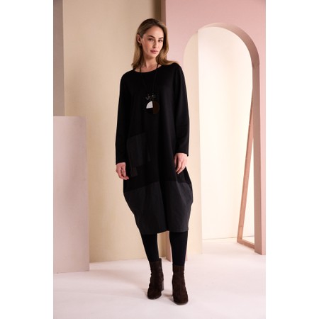 Naya Naya Black Contrast Dress With Necklace - Black