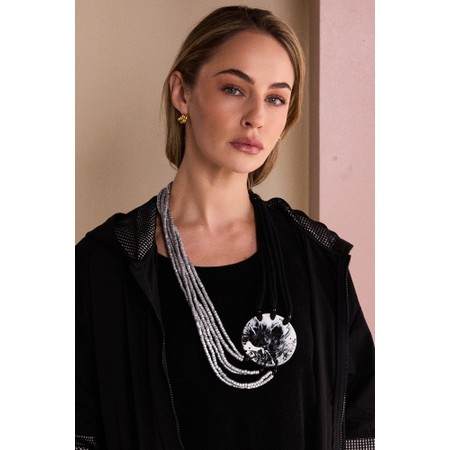 Naya Naya Mottled Disc Two Tone Necklace - Black