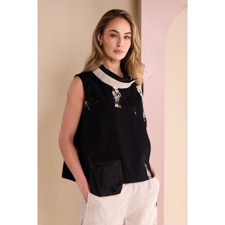 Naya Naya Placement Print With Cord Detail Top - Multicoloured