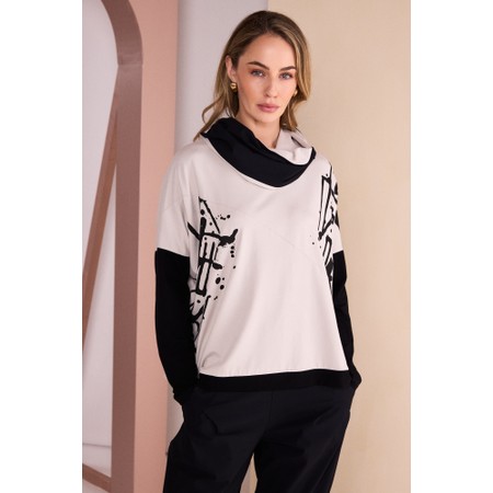 Naya Naya Sand Placement Print Top - Beige