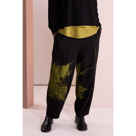 Naya Naya Placement Scribble Print Trouser - Black