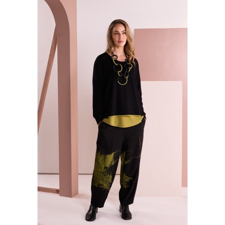 Naya Naya Placement Scribble Print Trouser - Black