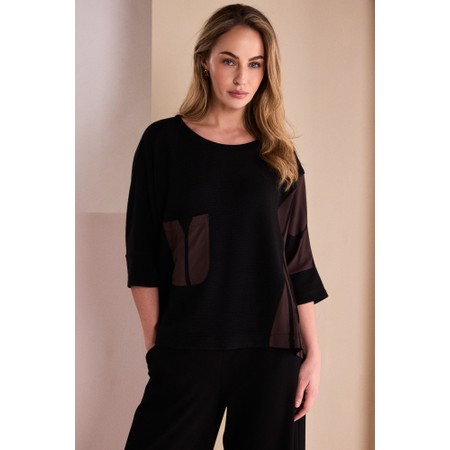 Naya Naya Choko Print Detail Top - Black