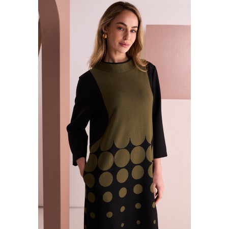 Naya Naya Avocado Spot Border Print Dress - Black