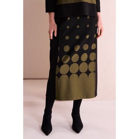 Naya Naya Avocado Spot Border Print Skirt - Black