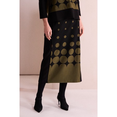 Naya Naya Avocado Spot Border Print Skirt - Black