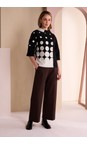 Naya Black / Stone Naya Spot Border Print Top  