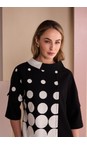 Naya Black / Stone Naya Spot Border Print Top  