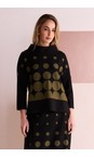 Naya Black / Avocado Naya Avocado Spot Border Print Top  