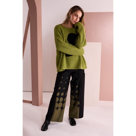 Naya Naya Avocado Spotted Oversized Knit - Black