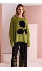 Naya Avocado / Black Naya Avocado Spotted Oversized Knit  