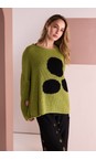Naya Avocado / Black Naya Avocado Spotted Oversized Knit  