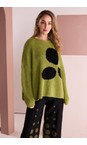 Naya Avocado / Black Naya Avocado Spotted Oversized Knit  