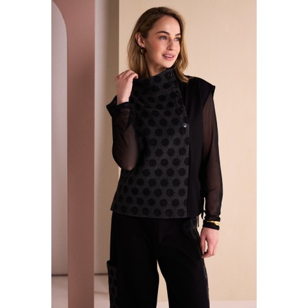 Naya Naya Jacquard Spot Panel Top - Black