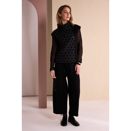 Naya Naya Jacquard Spot Panel Top - Black