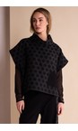 Naya Black / Grey Naya Spot Jacquard Top  