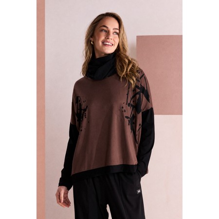 Naya Naya Choko Placement Print Top - Brown