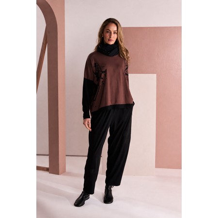 Naya Naya Choko Placement Print Top - Brown