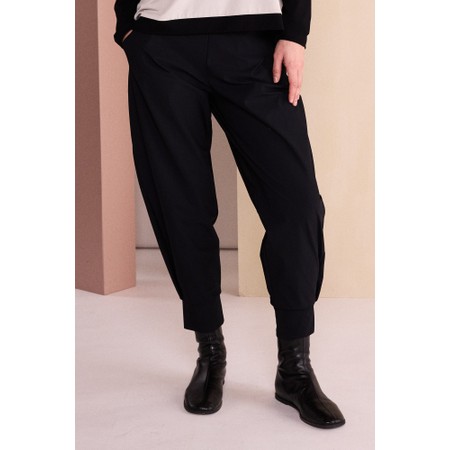 Naya Naya Black Cuff Hem Travel Jersey Trouser - Black