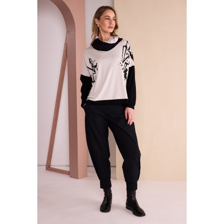 Naya Naya Black Cuff Hem Travel Jersey Trouser - Black