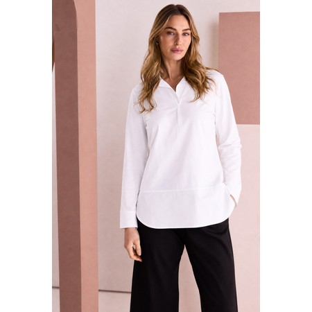 Naya Naya White Collar Cuff Top - White