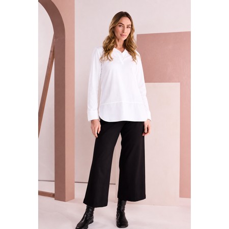 Naya Naya White Collar Cuff Top - White