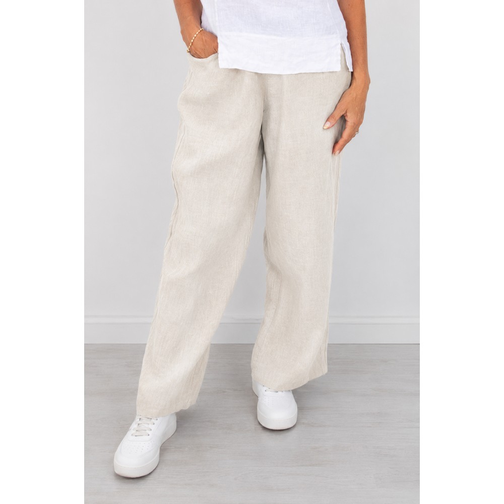 Amazing Woman Orla Natural Long Linen Trouser Natural