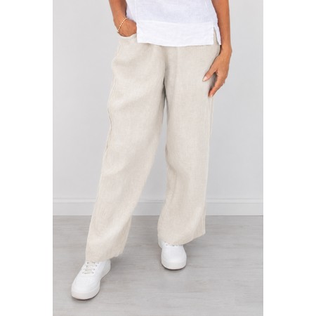 Amazing Woman Orla Natural Long Linen Trouser - Beige