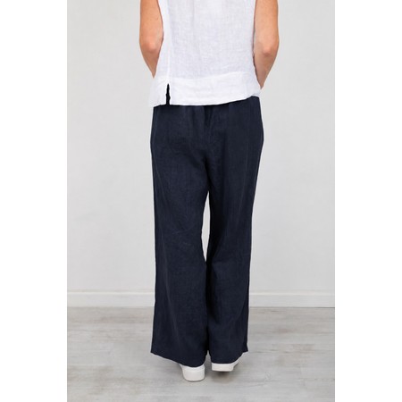 Amazing Woman Orla Navy Long Linen Trouser - Blue