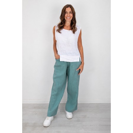 Amazing Woman Orla Long Opal Linen Trouser - Green
