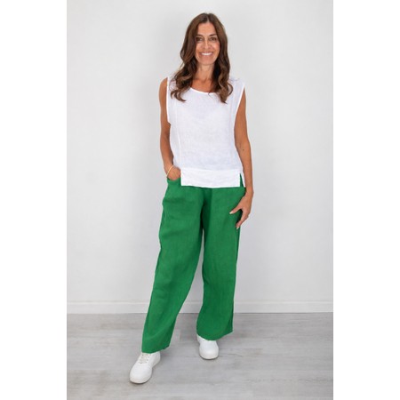 Amazing Woman Orla Long Verde Linen Trouser - Green